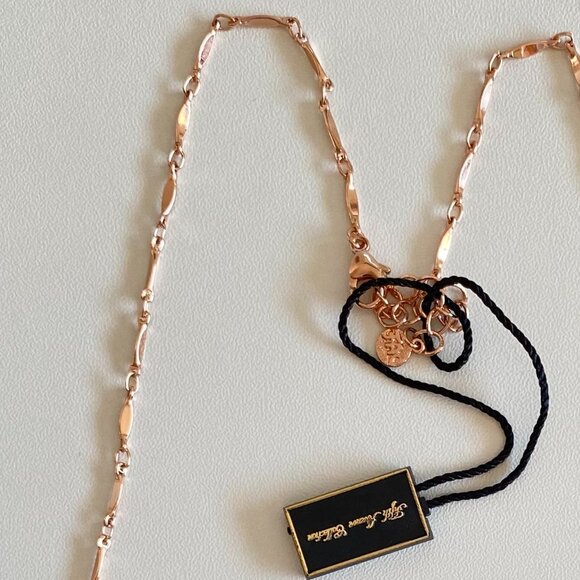 FAC Opulent Web Rhodium Plated Rose Gold Tone Necklace - Picture 4 of 6